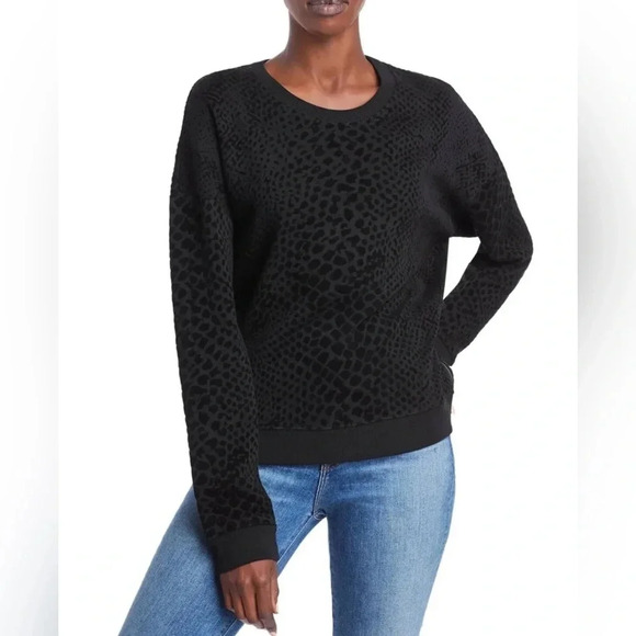 Rails | Marlo tonal flocked velvet cobra sweatshirt top Women’s size XS Zippers - Picture 9 of 9